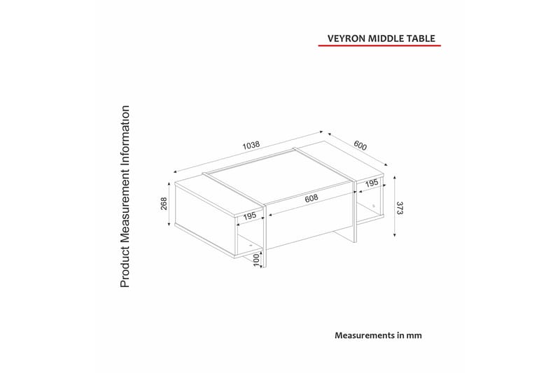 Veyron TV-benk 103,8 cm - Svart/Gull - Møbler - Mediamøbel & tv møbel - TV-benk & mediabenk