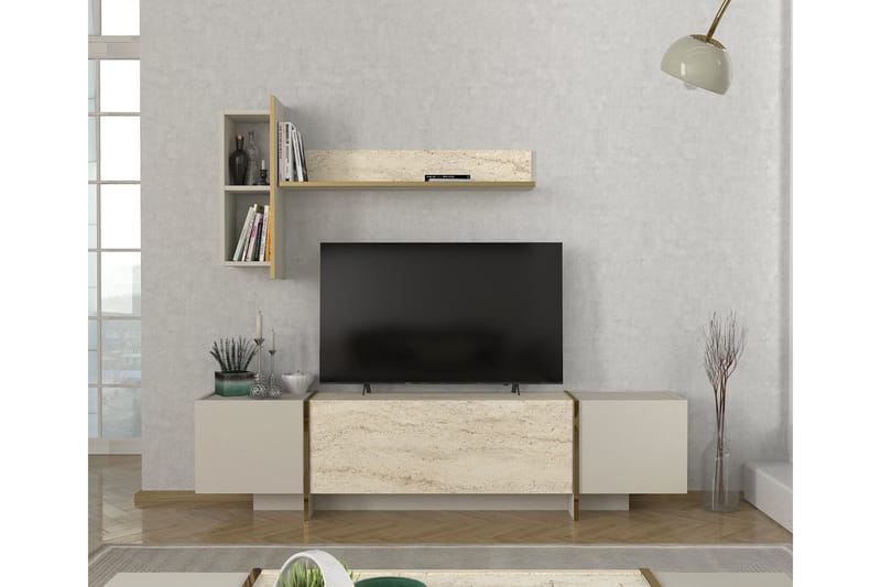 Veyron TV-benk 180 cm - Beige/Sandstein - Møbler - Mediamøbel & tv møbel - TV-benk & mediabenk