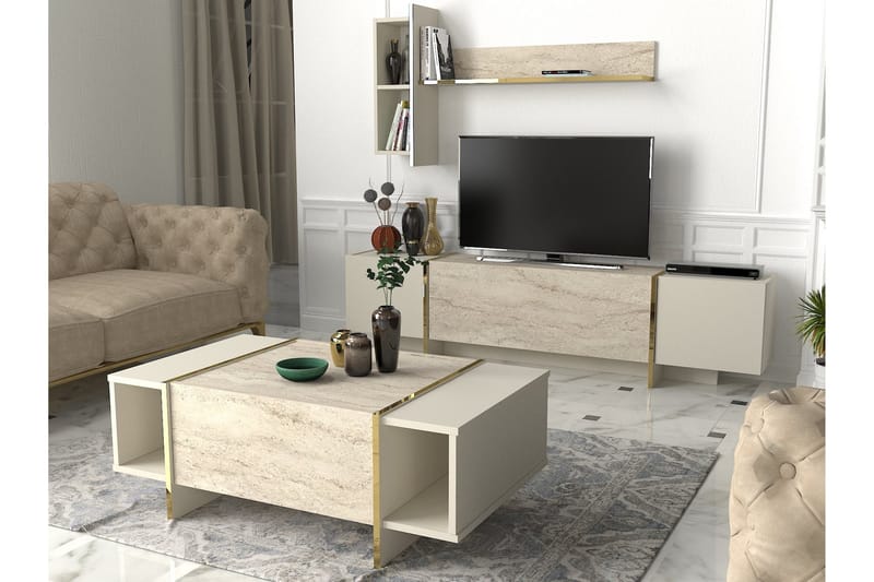 Veyron TV-benk 180 cm - Beige/Sandstein - Møbler - Mediamøbel & tv møbel - TV-benk & mediabenk