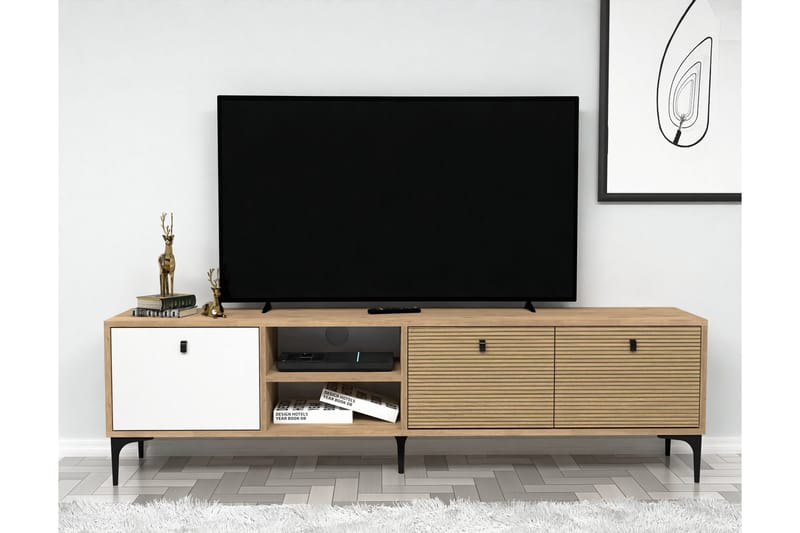 Vision Tv-benk 180 cm - Hvit/Eik - Møbler - Mediamøbel & tv møbel - TV-benk & mediabenk