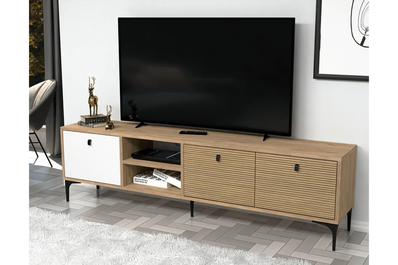 Vision Tv-benk 180 cm - Hvit/Eik - Møbler - Mediamøbel & tv møbel - TV-benk & mediabenk