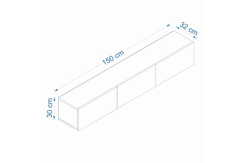 West Tv-benk 150 cm - Antrasitt - Møbler - Mediamøbel & tv møbel - TV-benk & mediabenk