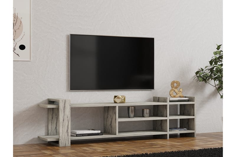 Zeyna TV-benk 156 cm - Hvit Marmor - Møbler - Mediamøbel & tv møbel - TV-benk & mediabenk