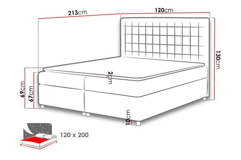 Asti Sengpakke Kontinentalseng 120x200 cm - Blå - Møbler - Senger - Komplett sengepakke