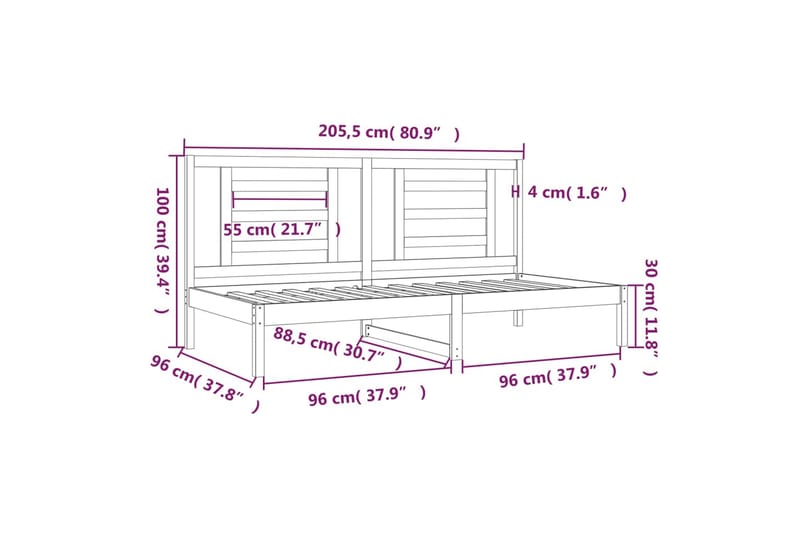 beBasic Dagseng grå 90x200 cm heltre furu - GrÃ¥ - Møbler - Senger - Sengeramme & sengestamme