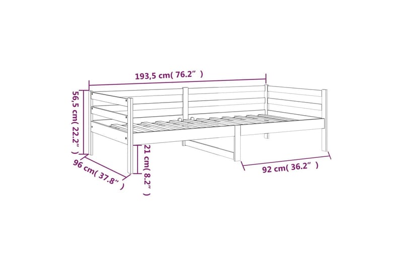 beBasic Dagseng honningbrun 90x190 cm heltre furu - Brun - Møbler - Senger - Sengeramme & sengestamme