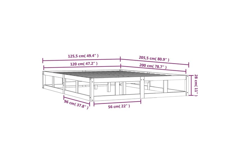 beBasic Sengeramme 120x200 cm heltre - Brun - Møbler - Senger - Sengeramme & sengestamme