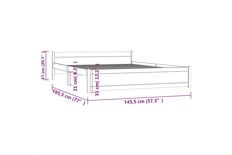 beBasic Sengeramme heltre 140x190 cm - Brun - Møbler - Senger - Sengeramme & sengestamme