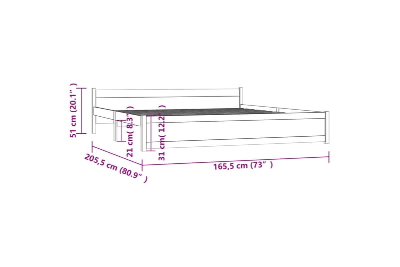 beBasic Sengeramme heltre 160x200 cm - Brun - Møbler - Senger - Sengeramme & sengestamme