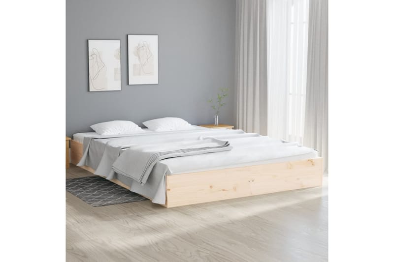 beBasic Sengeramme heltre 180x200 cm 6FT Super King - Brun - Møbler - Senger - Sengeramme & sengestamme