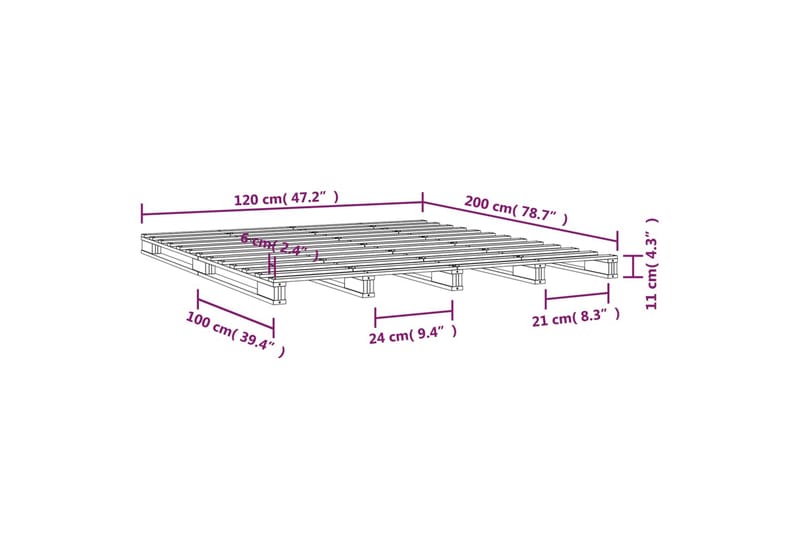 beBasic Sengeramme heltre furu 120x200 cm - Brun - Møbler - Senger - Sengeramme & sengestamme