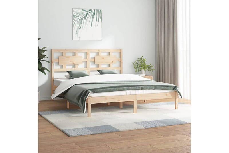 beBasic Sengeramme heltre furu 150x200 cm 5FT King Size - Brun - Møbler - Senger - Sengeramme & sengestamme