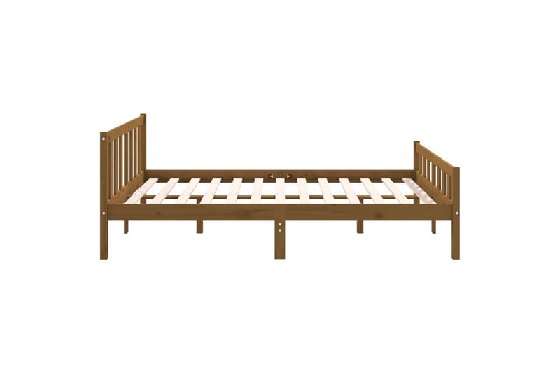 beBasic Sengeramme honningbrun heltre 135x190 cm 4FT6 Double - Brun - Møbler - Senger - Sengeramme & sengestamme