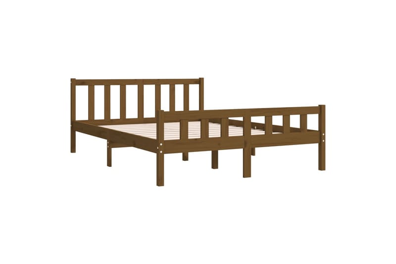 beBasic Sengeramme honningbrun heltre 135x190 cm 4FT6 Double - Brun - Møbler - Senger - Sengeramme & sengestamme