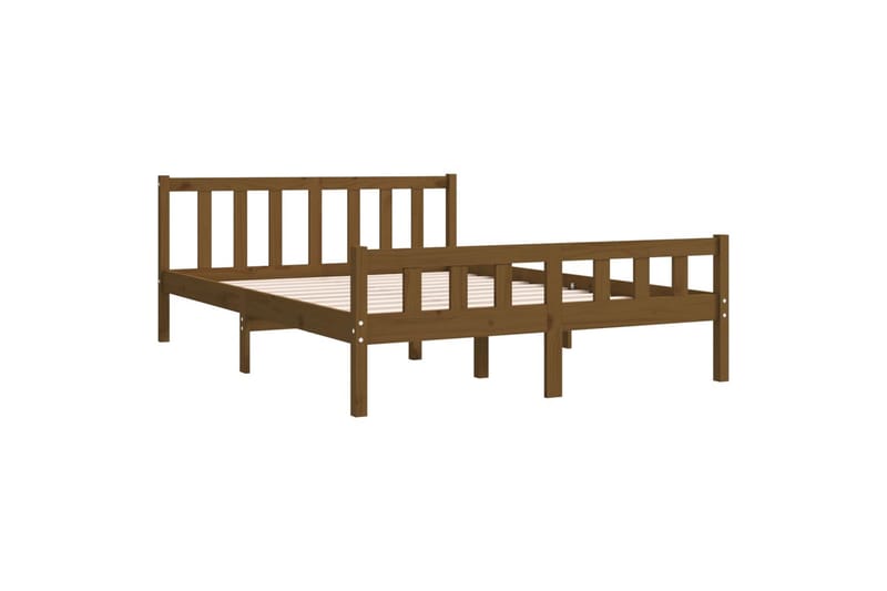 beBasic Sengeramme honningbrun heltre 140x190 cm - Brun - Møbler - Senger - Sengeramme & sengestamme