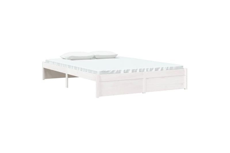 beBasic Sengeramme hvit heltre 135x190 cm 4FT6 Double - Hvit - Møbler - Senger - Sengeramme & sengestamme