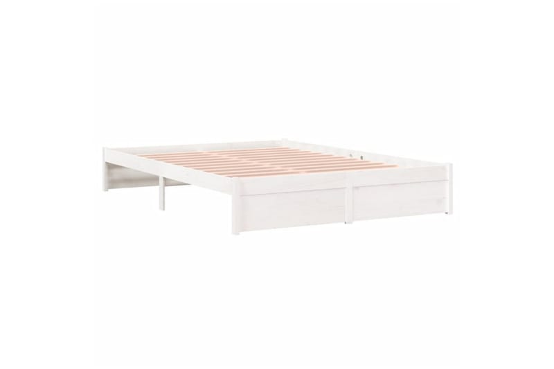 beBasic Sengeramme hvit heltre 135x190 cm 4FT6 Double - Hvit - Møbler - Senger - Sengeramme & sengestamme