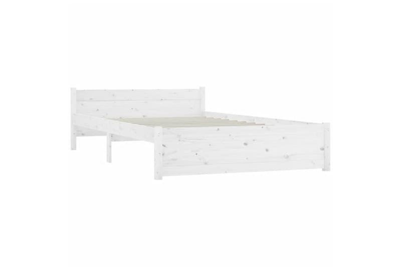 beBasic Sengeramme hvit heltre 135x190 cm 4FT6 Double - Hvit - Møbler - Senger - Sengeramme & sengestamme