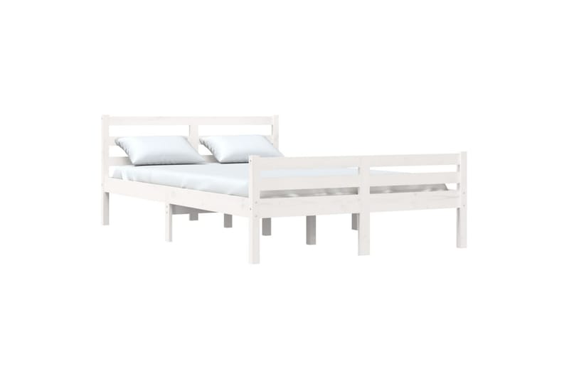 beBasic Sengeramme hvit heltre 140x190 cm - Hvit - Møbler - Senger - Sengeramme & sengestamme