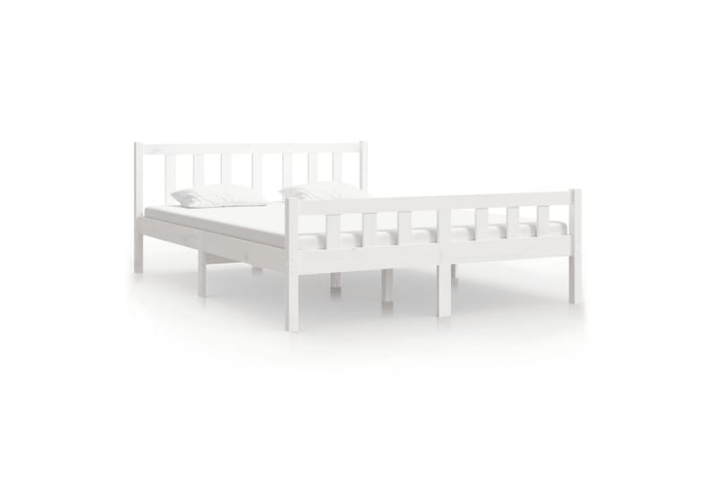 beBasic Sengeramme hvit heltre 140x190 cm - Hvit - Møbler - Senger - Sengeramme & sengestamme