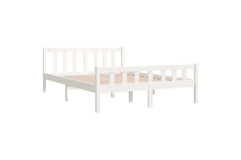 beBasic Sengeramme hvit heltre 140x190 cm - Hvit - Møbler - Senger - Sengeramme & sengestamme