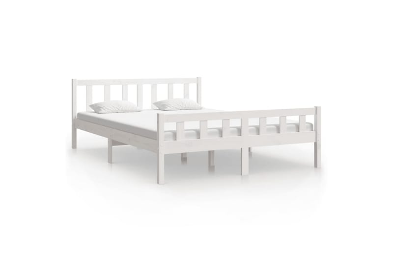 beBasic Sengeramme hvit heltre 150x200 cm 5FT King Size - Hvit - Møbler - Senger - Sengeramme & sengestamme