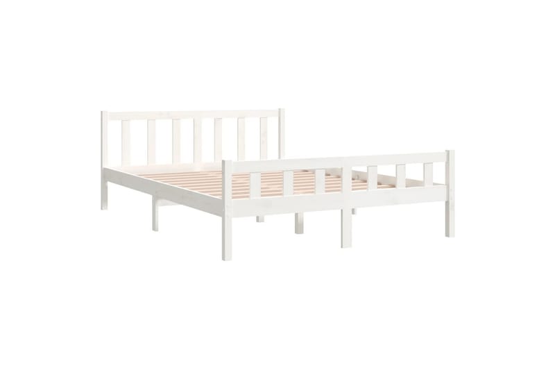 beBasic Sengeramme hvit heltre 150x200 cm 5FT King Size - Hvit - Møbler - Senger - Sengeramme & sengestamme