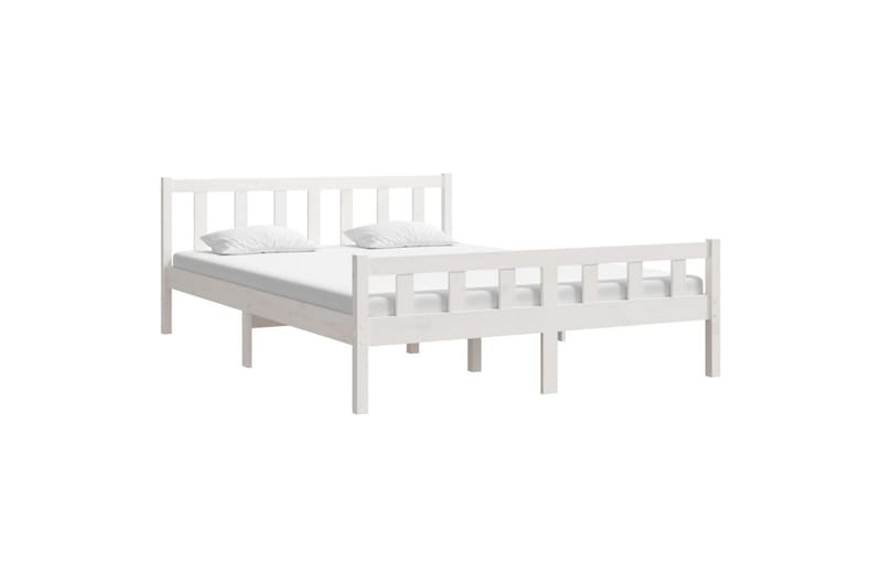 beBasic Sengeramme hvit heltre 150x200 cm 5FT King Size - Hvit - Møbler - Senger - Sengeramme & sengestamme