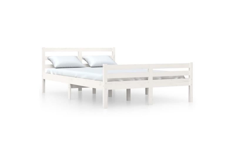 beBasic Sengeramme hvit heltre 150x200 cm 5FT King Size - Hvit - Møbler - Senger - Sengeramme & sengestamme