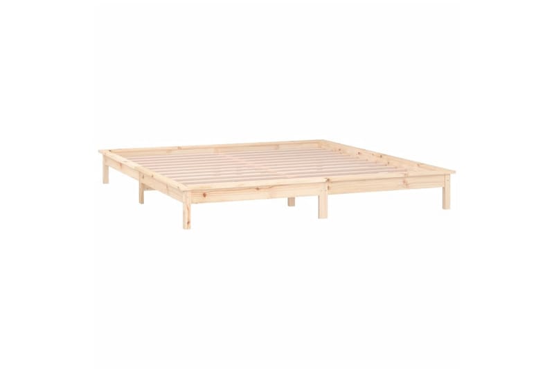 beBasic Sengeramme med LED 150x200 cm 5FT King Size heltre - Brun - Møbler - Senger - Sengeramme & sengestamme