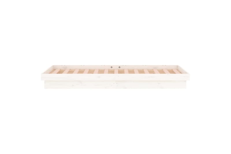 beBasic Sengeramme med LED hvit 90x190 cm 3FT Single heltre - Hvit - Møbler - Senger - Sengeramme & sengestamme