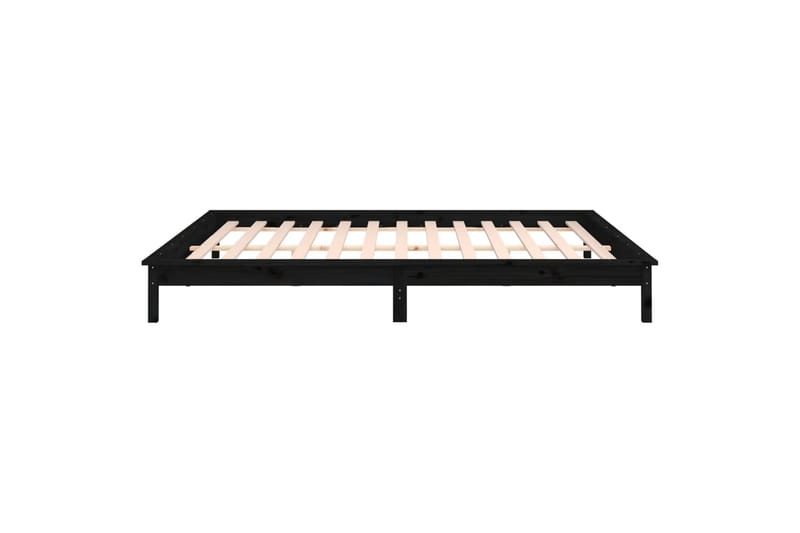 beBasic Sengeramme med LED svart 150x200 cm 5FT King Size heltre - Svart - Møbler - Senger - Sengeramme & sengestamme