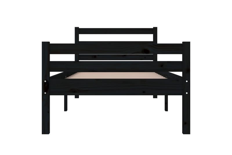 beBasic Sengeramme svart heltre 90x200 cm - Svart - Møbler - Senger - Sengeramme & sengestamme