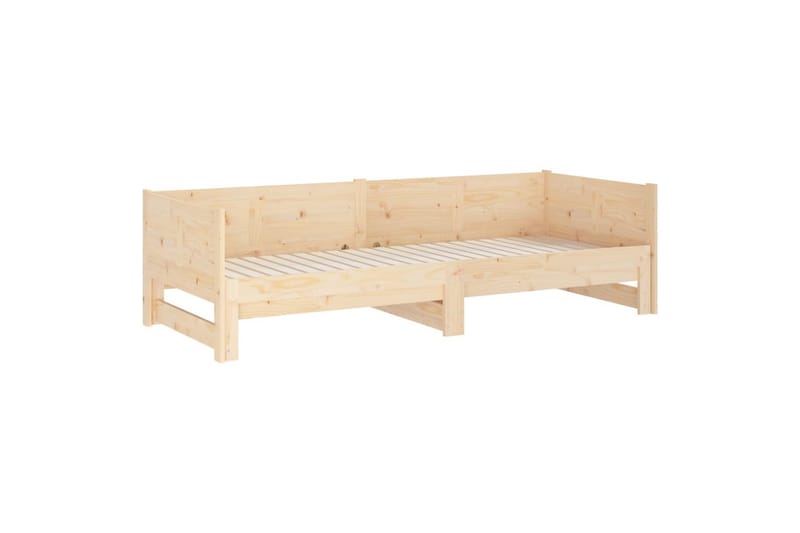 beBasic Uttrekkbar dagseng heltre furu 2x(80x200) cm - Brun - Møbler - Senger - Sengeramme & sengestamme