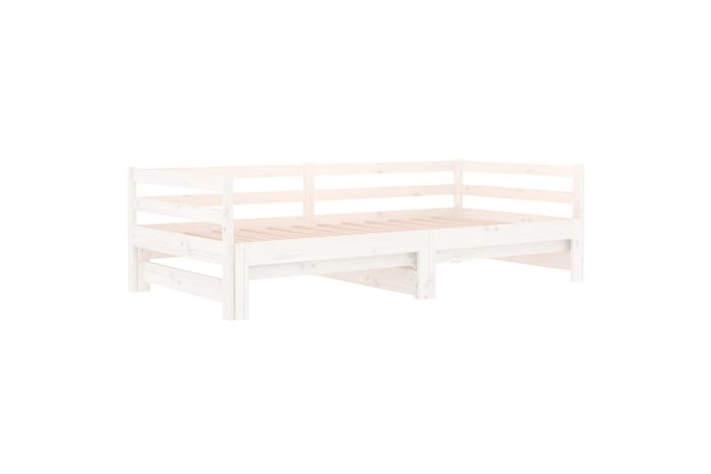 beBasic Uttrekkbar dagseng hvit 2x(90x190) cm heltre furu - Hvit - Møbler - Senger - Sengeramme & sengestamme