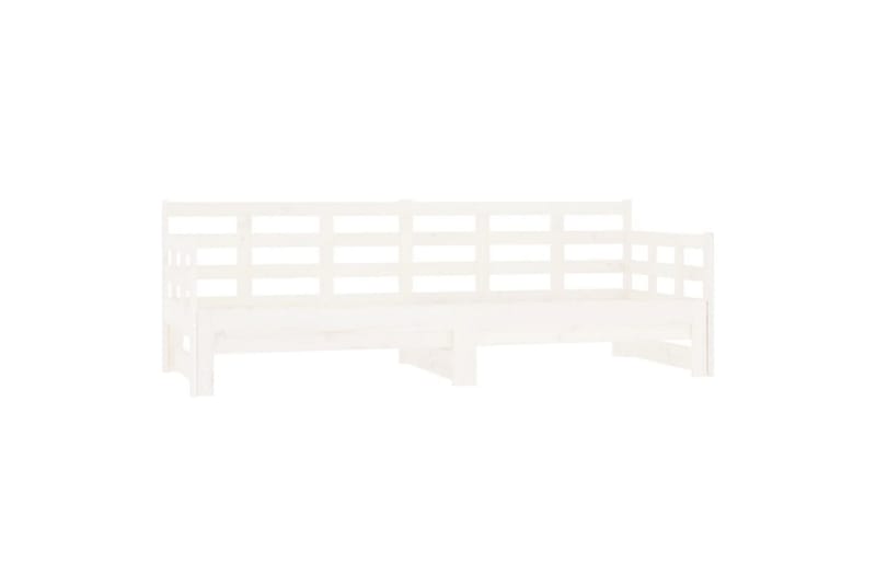 beBasic Uttrekkbar dagseng hvit heltre furu 2x(90x190) cm - Hvit - Møbler - Senger - Sengeramme & sengestamme