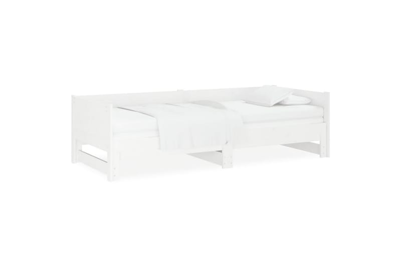 beBasic Uttrekkbar dagseng hvit heltre furu 2x(90x200) cm - Hvit - Møbler - Senger - Sengeramme & sengestamme