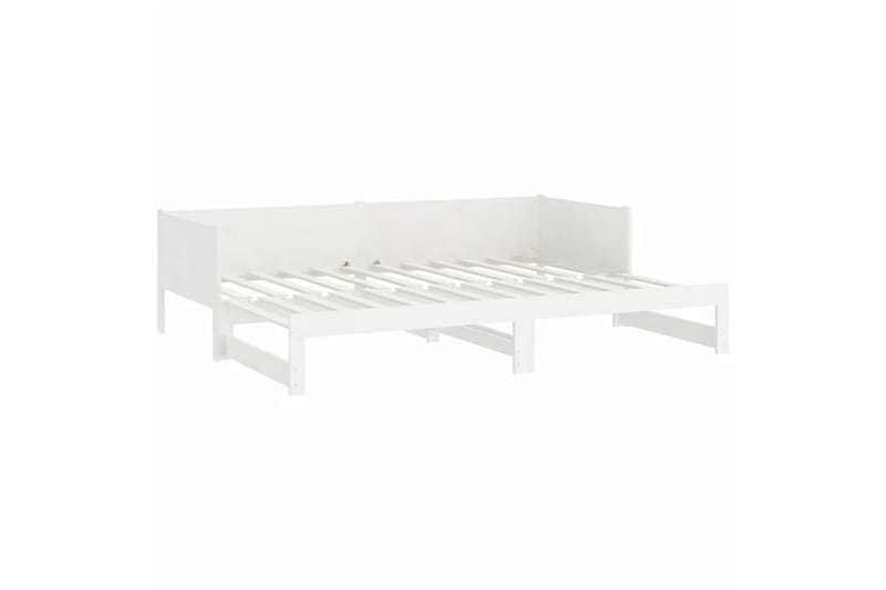 beBasic Uttrekkbar dagseng hvit heltre furu 2x(90x200) cm - Hvit - Møbler - Senger - Sengeramme & sengestamme