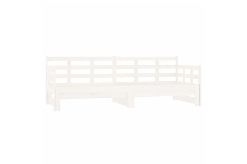 beBasic Uttrekkbar dagseng hvit heltre furu 2x(90x200) cm - Hvit - Møbler - Senger - Sengeramme & sengestamme