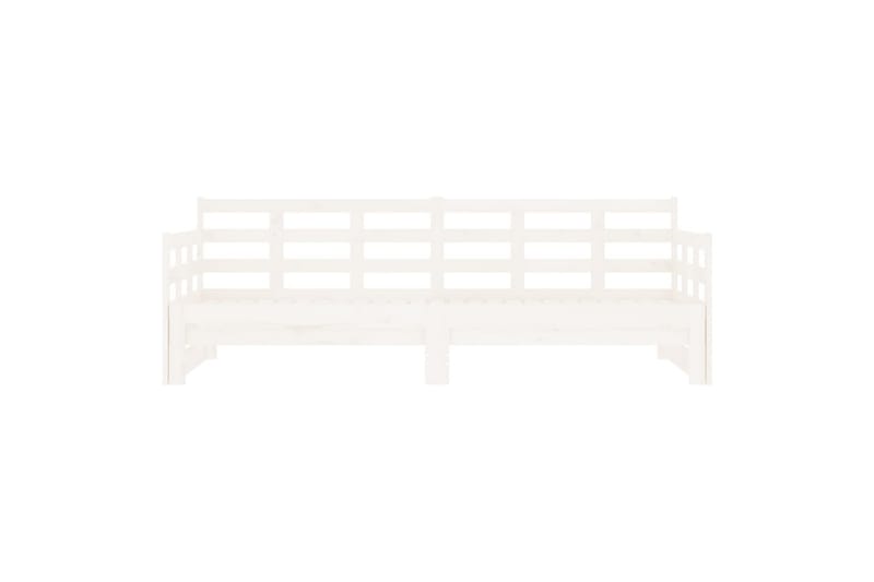 beBasic Uttrekkbar dagseng hvit heltre furu 2x(90x200) cm - Hvit - Møbler - Senger - Sengeramme & sengestamme