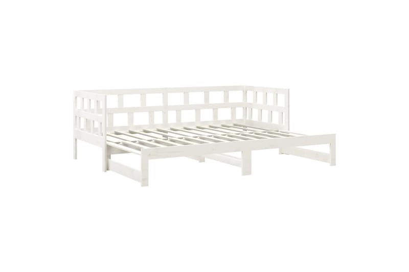 beBasic Uttrekkbar dagseng hvit heltre furu 2x(90x200) cm - Hvit - Møbler - Senger - Sengeramme & sengestamme