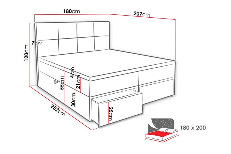 Bodskatan Sengpakke Kontinentalseng 180x200 cm - Svart - Møbler - Senger - Komplett sengepakke