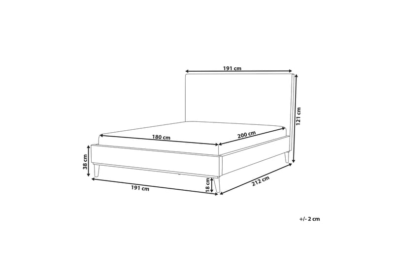 Braydon Sengramme 180x200 cm - Hvit/Mørkt tre - Møbler - Senger - Sengeramme & sengestamme