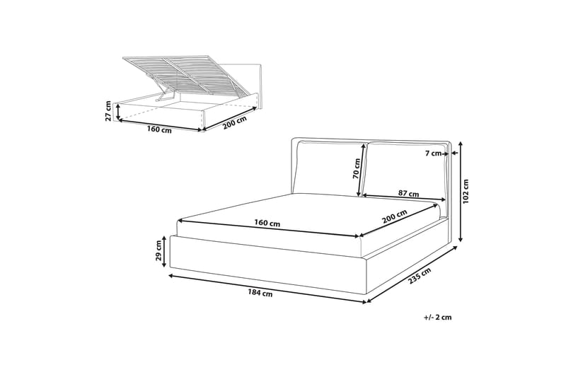 Braylon Sengramme 160x200 cm - Beige - Møbler - Senger - Sengeramme & sengestamme