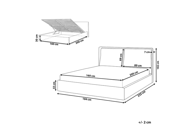 Braylon Sengramme 160x200 cm - Hvit - Møbler - Senger - Sengeramme & sengestamme