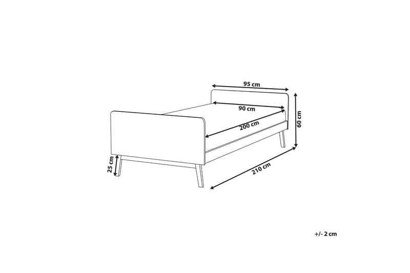 Burt Sengramme 90x200 cm - Grå - Møbler - Senger - Sengeramme & sengestamme
