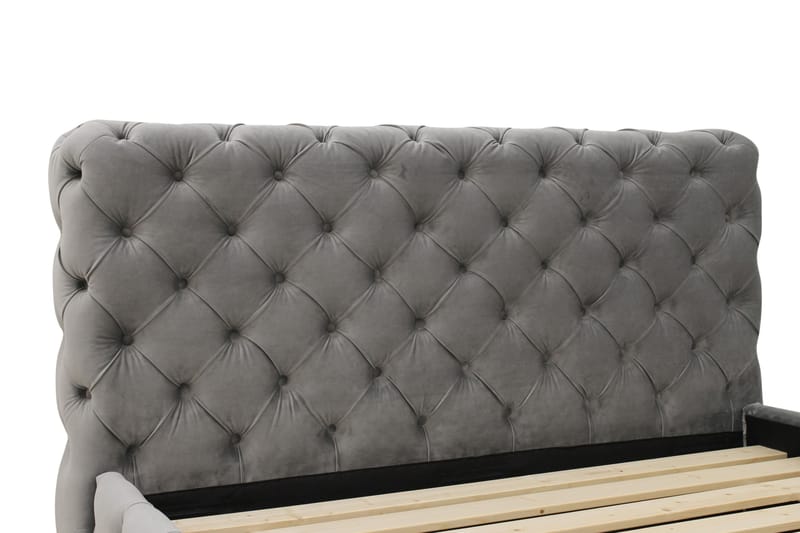 Chesterfield Komplett Sengpakke Sengeramme med Madrass 120x200 cm - Grå - Møbler - Senger - Komplett sengepakke