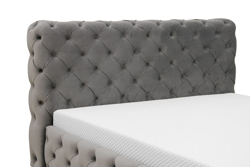 Chesterfield Komplett Sengpakke Sengeramme med Madrass 120x200 cm - Grå - Møbler - Senger - Komplett sengepakke