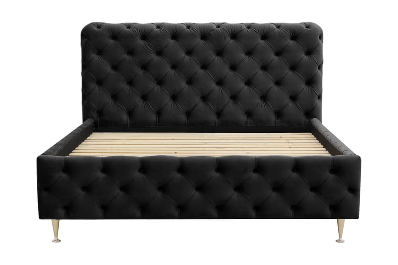 Chesterfield Komplett Sengpakke Sengeramme med Madrass 120x200 cm - Svart - Møbler - Senger - Komplett sengepakke