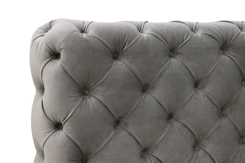 Chesterfield Komplett Sengpakke Sengeramme med Madrass 160x200 cm - Grå - Møbler - Senger - Komplett sengepakke